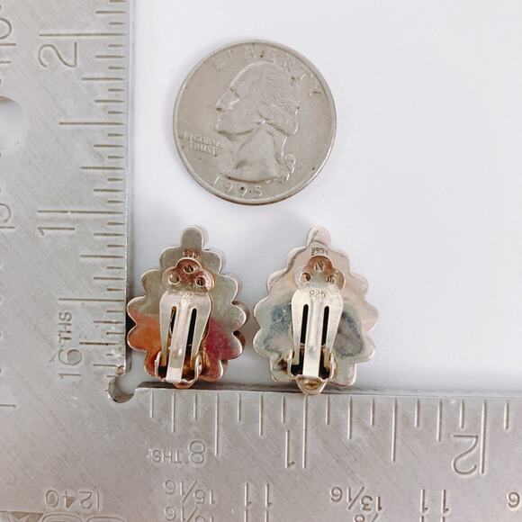 Nicky Butler Sterling Silver Druzy Gemstone Clip On Earrings Purple Boho READ - Picture 11 of 12